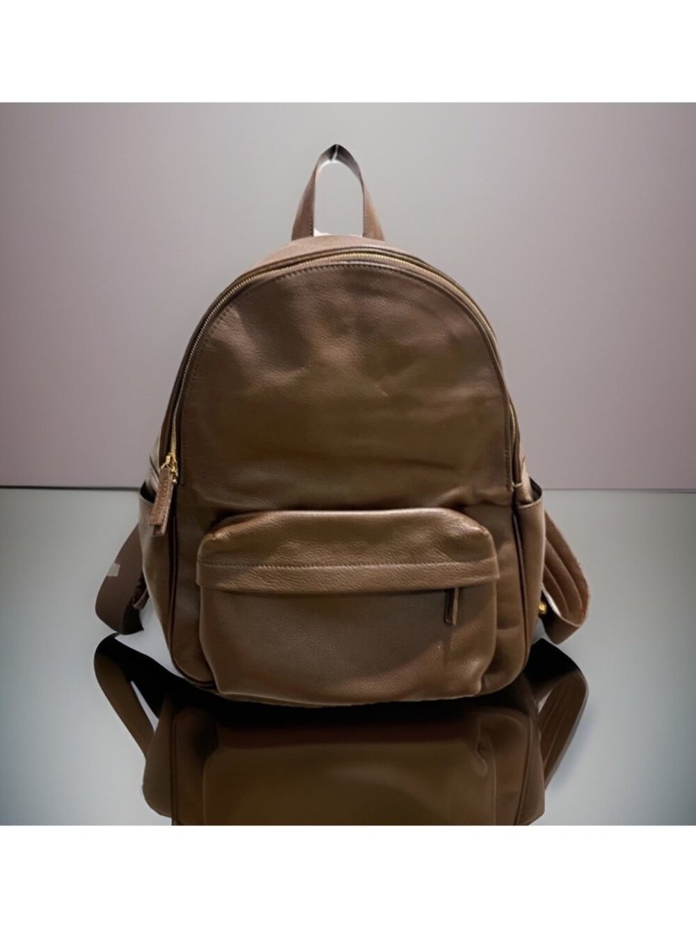 Eleventy Men's Top Handle Brown Leather Backpack Made In Italy - Platinum Line